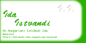 ida istvandi business card